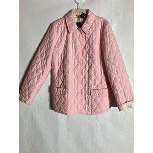 NWT Brook Brother Pink Quilted Easter Spring Plaid  Lined Women's Jacket Size 10